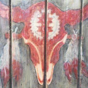 Buffalo scull schilderij-Wandbord.