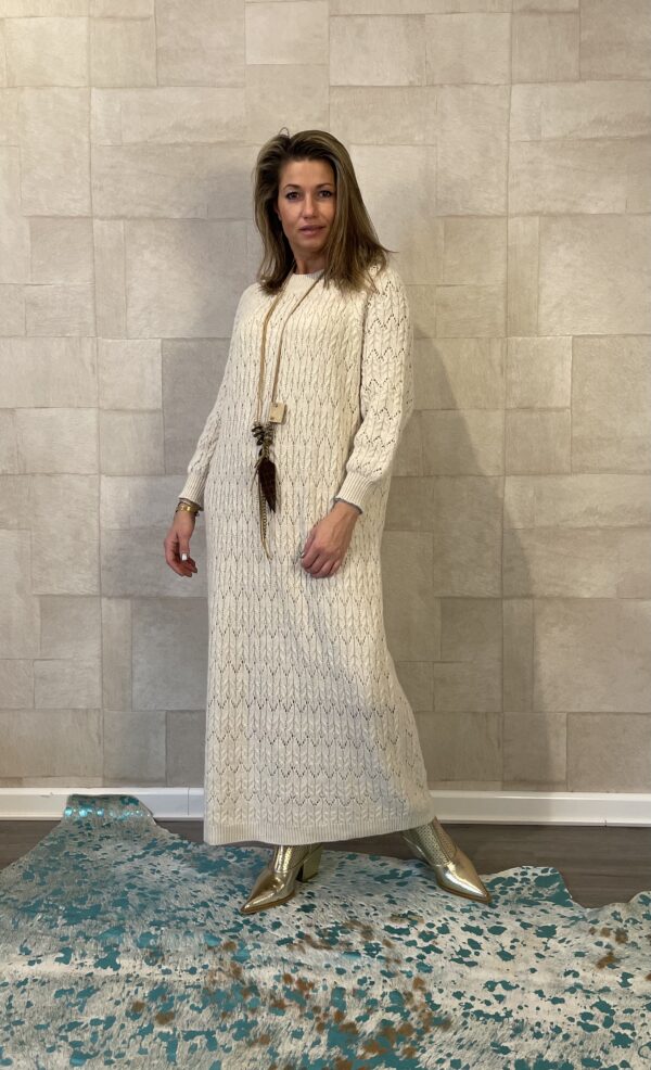 Valeria gehaakte maxi jurk off White - one size.