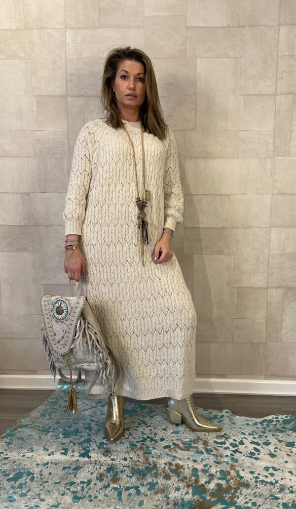Valeria gehaakte maxi jurk off White - one size.
