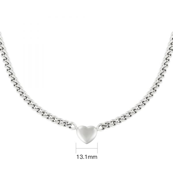 Ketting Chained Heart Stainless steel - Zilver kleur.