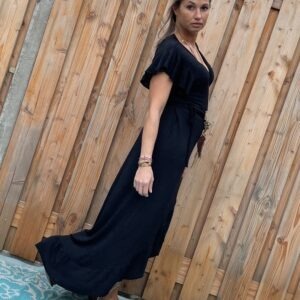 Alexa wikkel jurk one size - zwart kleur.