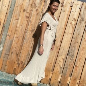 Alexa wikkel jurk one size - Off White kleur.