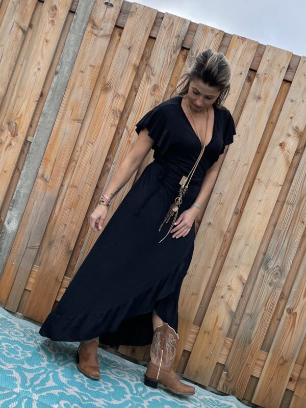Alexa wikkel jurk one size - zwart kleur.