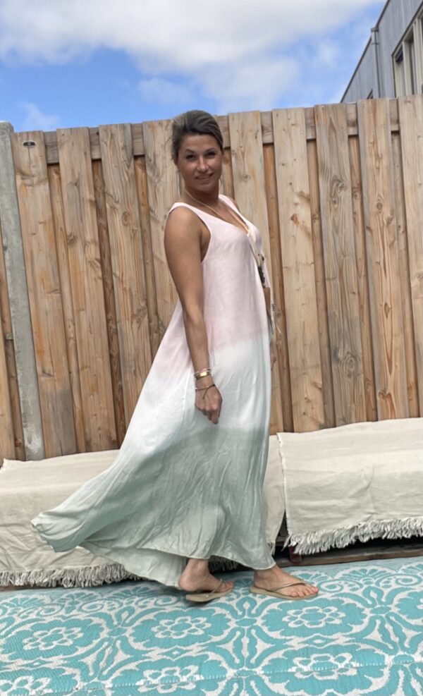 Maxi lange jurk – Mix kleur.- one size -4.