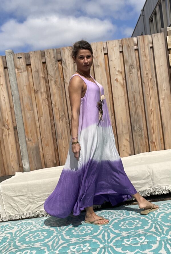 Maxi lange jurk – Mix kleur.- one size -3.
