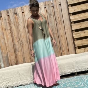 Maxi lange jurk – Mix kleur.- one size -1