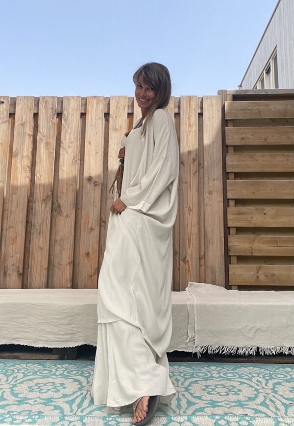Jot Kimono en Jurk- one size -Off White kleur.