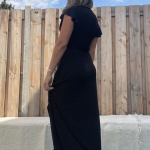 Lange omslag jurk - Zwart kleur.