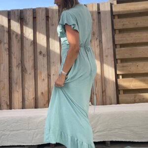 Alexa wikkel jurk one size - licht petrol kleur.