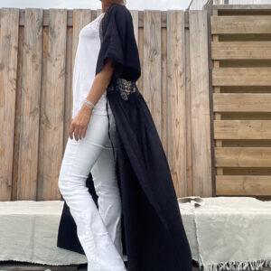 Isabelle lange kimono -one size - Zwart kleur.