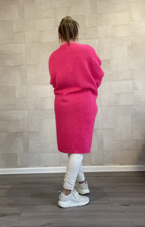 Maxi Anna gebreid vest - hard rosé kleur-one size.