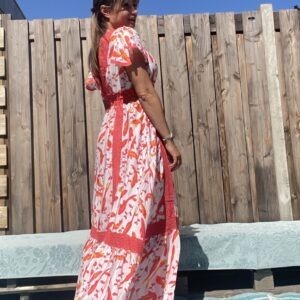 JOT Maxi jurk Catalina – one size.- rood kleur.