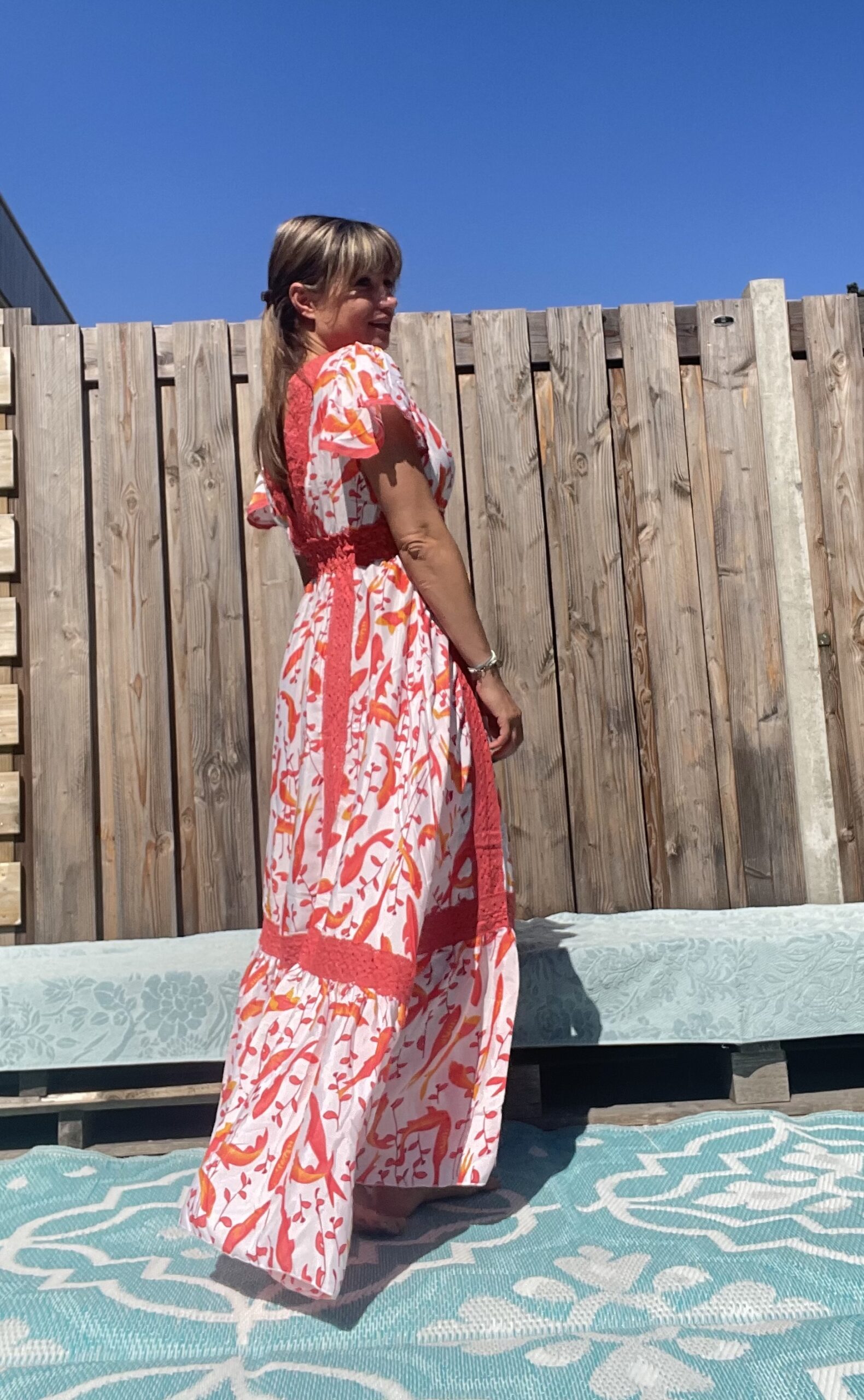 het internet delen Oprichter JOT Maxi jurk Catalina – one size.- rood kleur. - DeVaGe