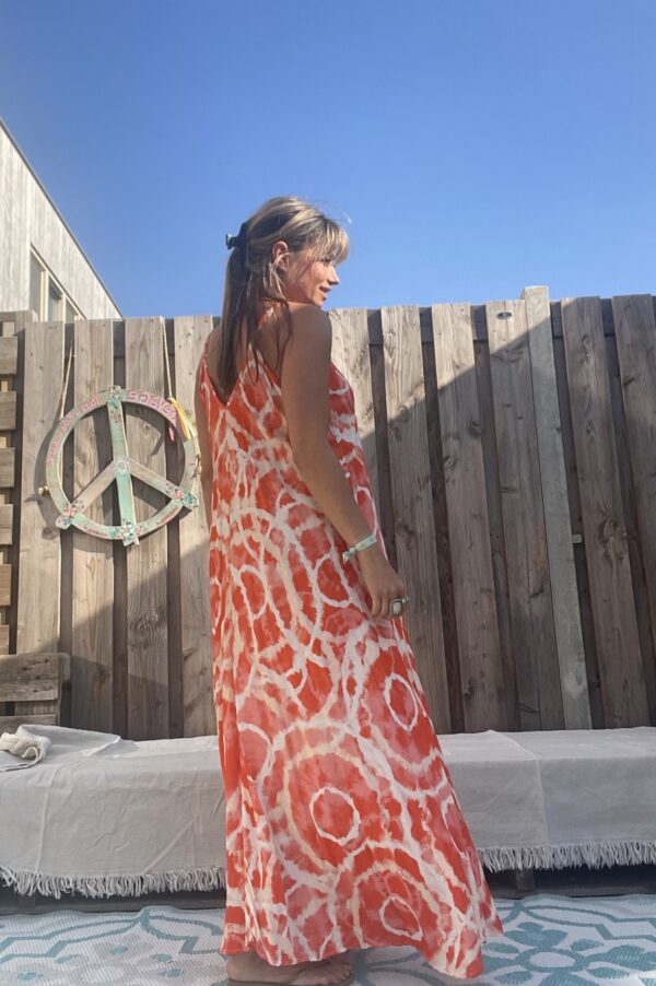 Kiki Maxi jurk one size- Oranje kleur.