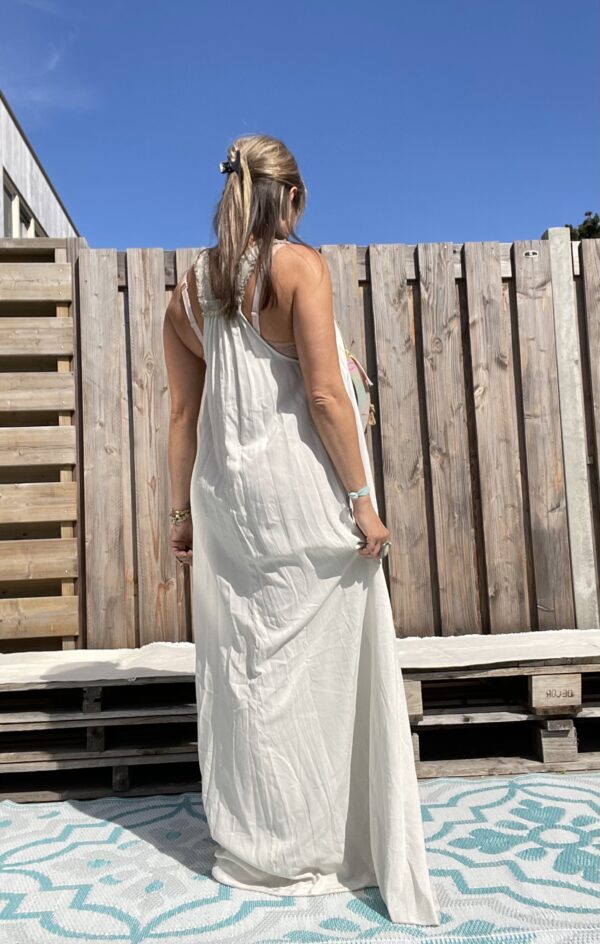 Maxi zomer jurk[- one size- Ivory kleur.