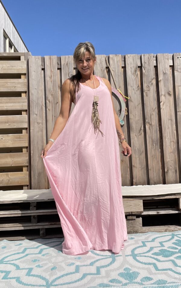 Maxi zomer jurk[- one size- Rose kleur.
