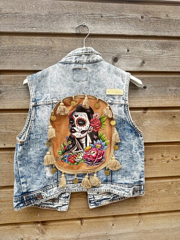 Frida Kahlo handmade gilet maat 40.