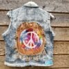 Peace teken handmade gilet maat M (38).