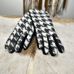 Dames winter handschoenen zwart/wit.