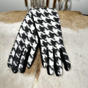 Dames winter handschoenen zwart/wit.