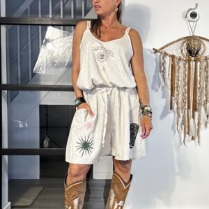 Boho linnen top one size.