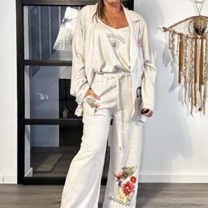 Boho lange linnen broek one size.