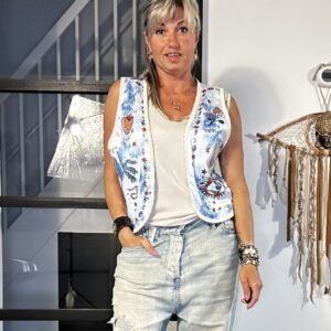 Boho Gilet satijn look-one size.