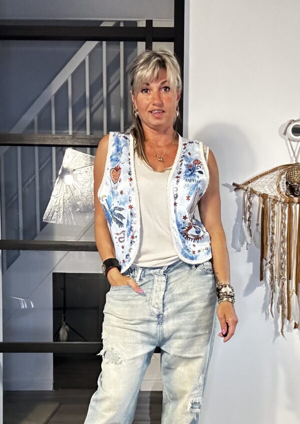 Boho Gilet satijn look-one size.