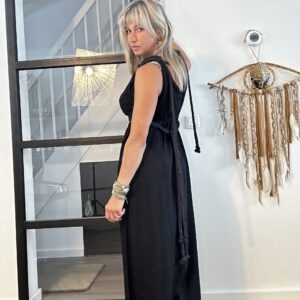 Helena maxi jurk -one size -zwart kleur.