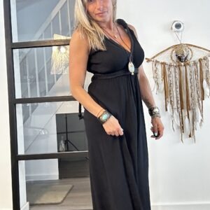 Helena maxi jurk -one size -zwart kleur.